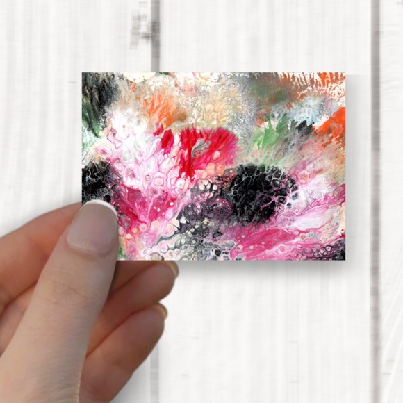 Original ACEO - Miniature Abstract Painting - Organic Abstract 1 - Picture 2 of 5